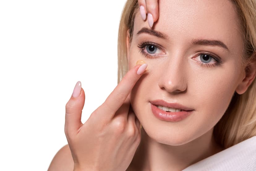 Close-up of contact lens fitting for a patient at Portsea Island Eyecare